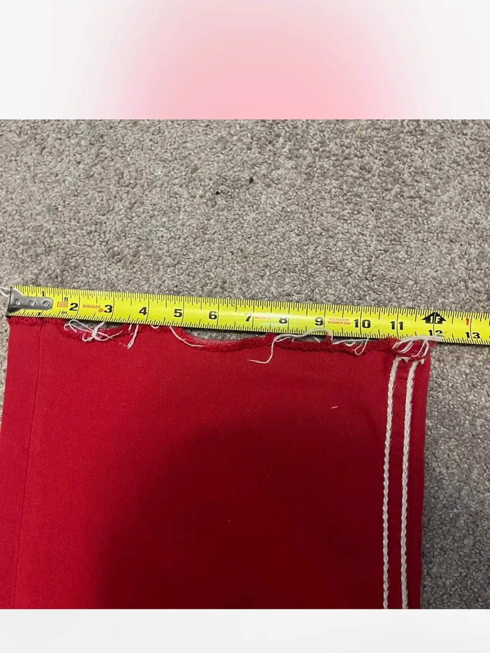 True Religion Red Denim Jeans with White Contrast Stitching